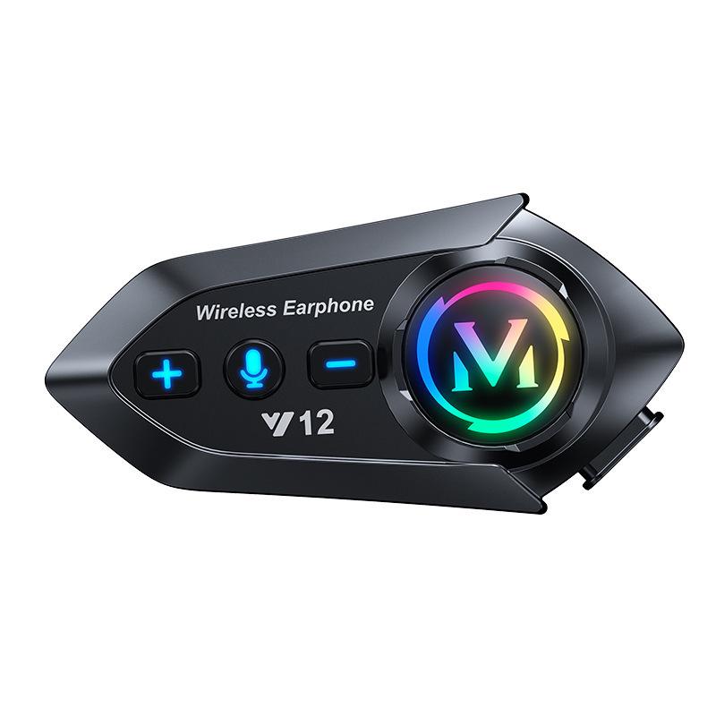 Bluetooth-гарнитура для мотоциклетного шлема Y12 с шумоподавлением – Длительное время работы для шлемов типа «full-face» и «half-face» Soft Mic