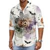 Men's Loose Fit Long Sleeve Collared Shirt Vintage Casual Breathable Button Down Shirt for Autumn Spring Daily Outdoor Workwear