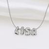 Full Of Zircon Bubbles 26 English Letter Names White Gold Pendant Necklace Female Collarbone Chain