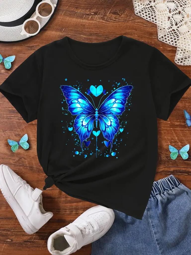 Childrens Cartoon Letter Printed Roundneck Shortsleeved and Halfsleeved Girls Tshirts and Boys  Summer Polyester Fabric