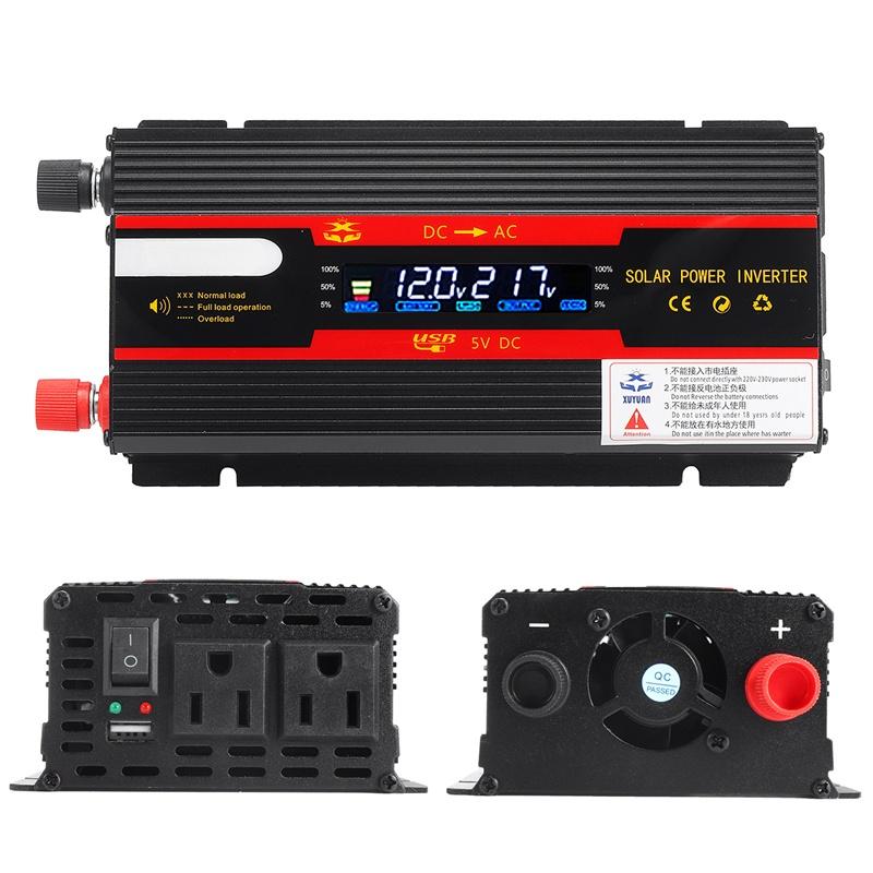 DC12v 24v To AC 220v Modified Sine Wave Inverter Power Transformer Power Converter Solar Inverter W LED Display 3000/4000/5000W