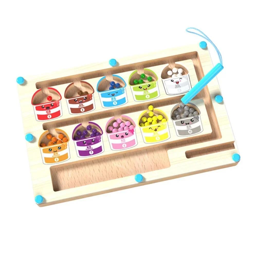 

Magnetic Color Sorting Maze & Drawing Board Toddler Montessori Toys Number Matching Learning Counting Preschool Activity