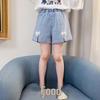 Korean Style Girls' Denim Shorts with Bows - Chic Summer Fashion Hot Pants for Kids