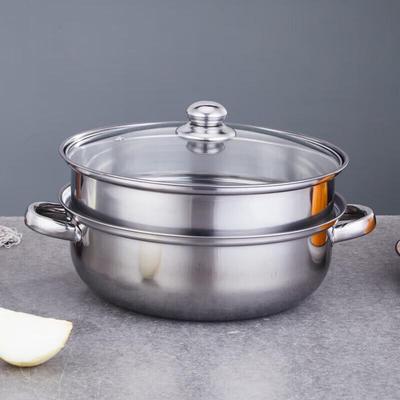 YISPOT 28cm Edelstahl 2-stöckiger Dampfgarer Suppentopf
