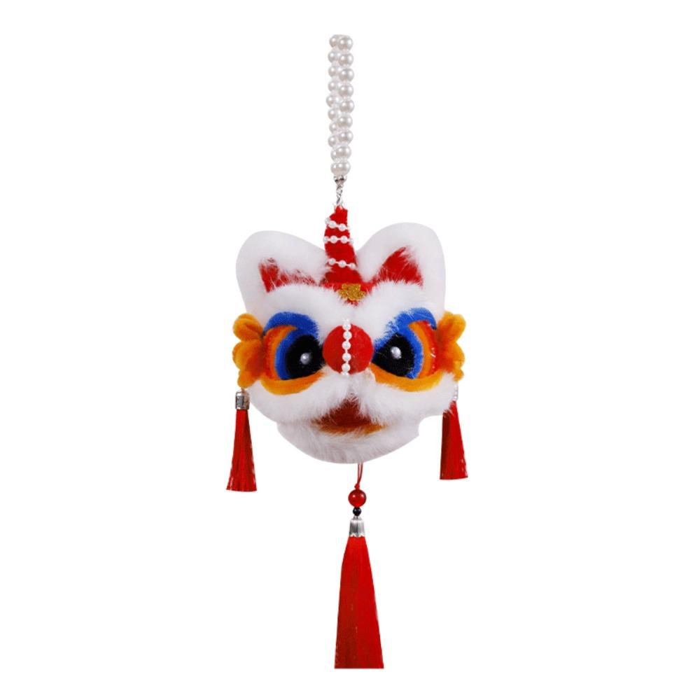 Handheld New Year Luminous Lantern Twisted Stick Lion Lantern Keychain Plush Lion Pendant  Children