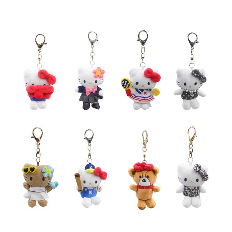Charming Plush Kt Keychain With Bow And Skirt Designs For Sweetheart Gifts