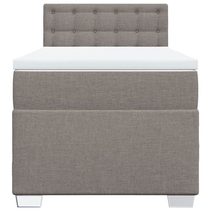 Maison Exclusive - Sommier à lattes de lit avec matelas Taupe 90x190 cm Tissu