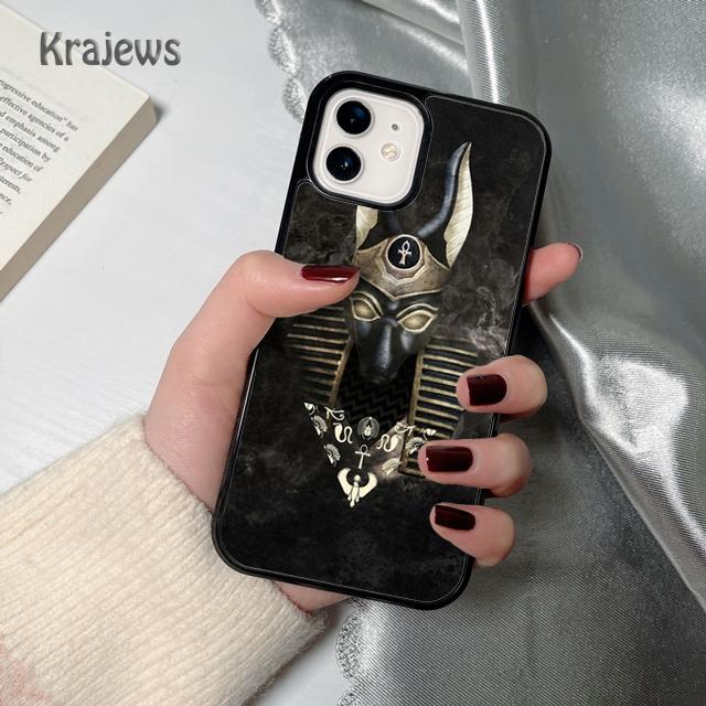 Krajews Anubis Egyptian God Soft Phone Case Cover For iPhone 17 Air 16 15 14 Plus 11 12 13 Pro Max Coque Fundas