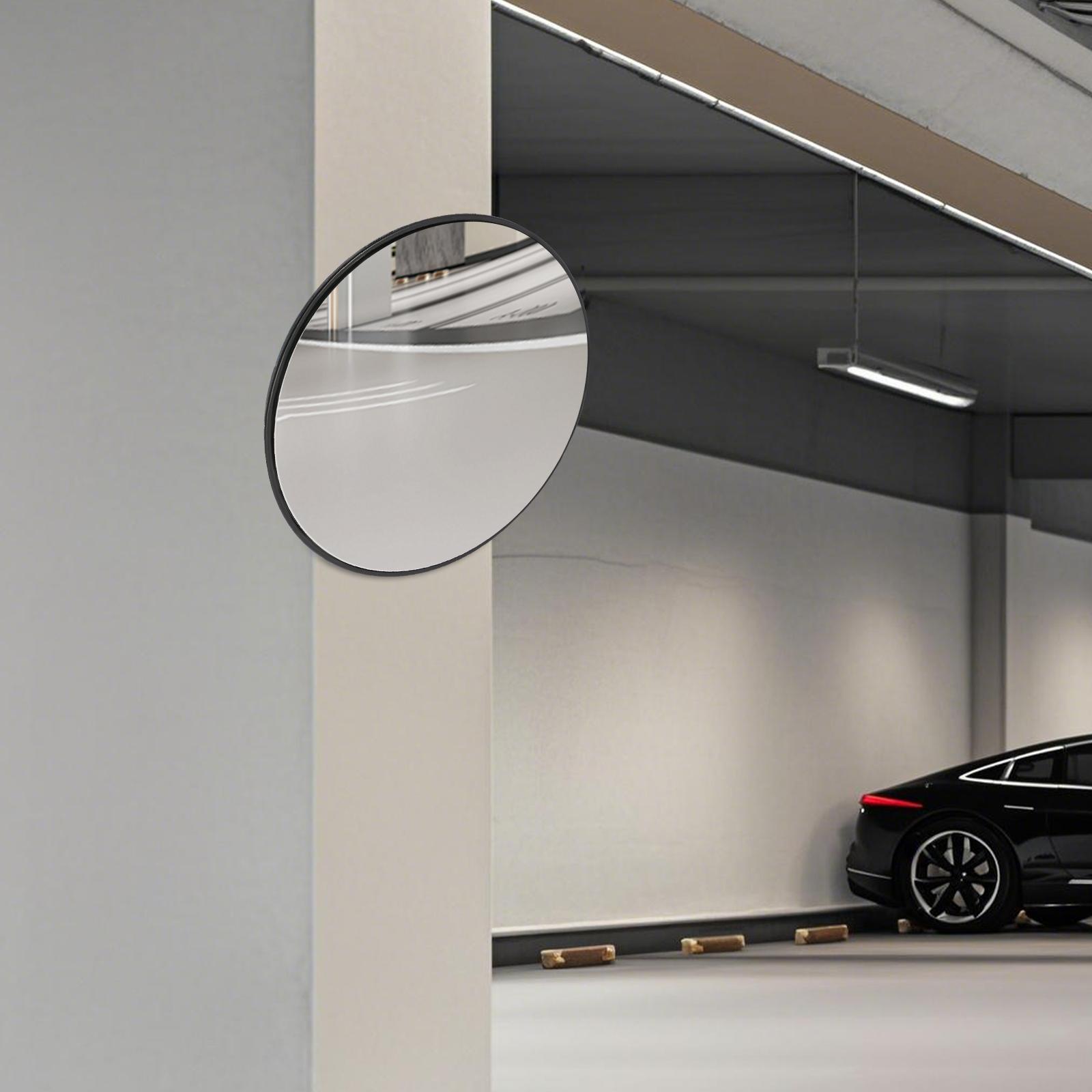 

30cm PC ABS Wide-angle Convex Mirror,Black Wall-Mounted Driveway Mirror with Adjustable Fixing Bracket for Parking Lots,Homes чорний