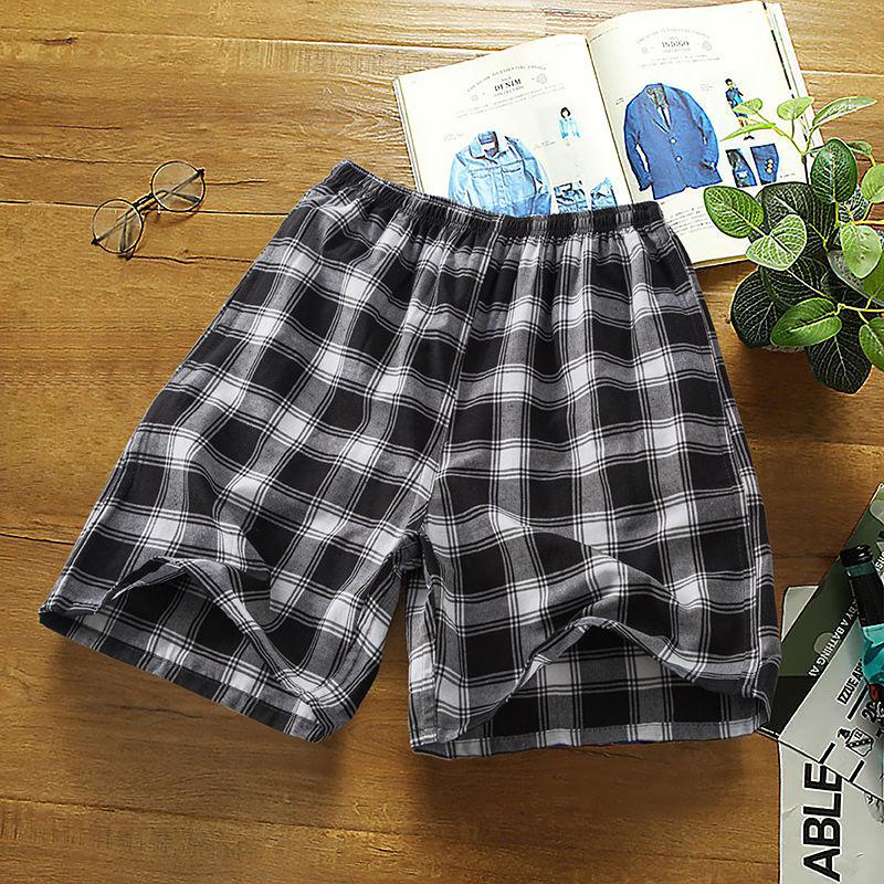 Shorts Men's Summer Men's Pants Large Size Thin Casual Plaid Beach Pants Loose Breathable Quick-drying Big Pants