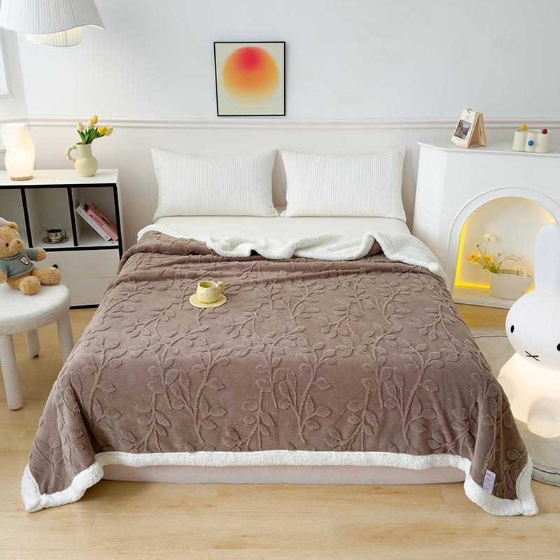 A Tapestry Blanket Polyester Wool Blanket Thickened Warm Leisure Office Nap Blanket Soft Breathable Bedspread Bedclothes