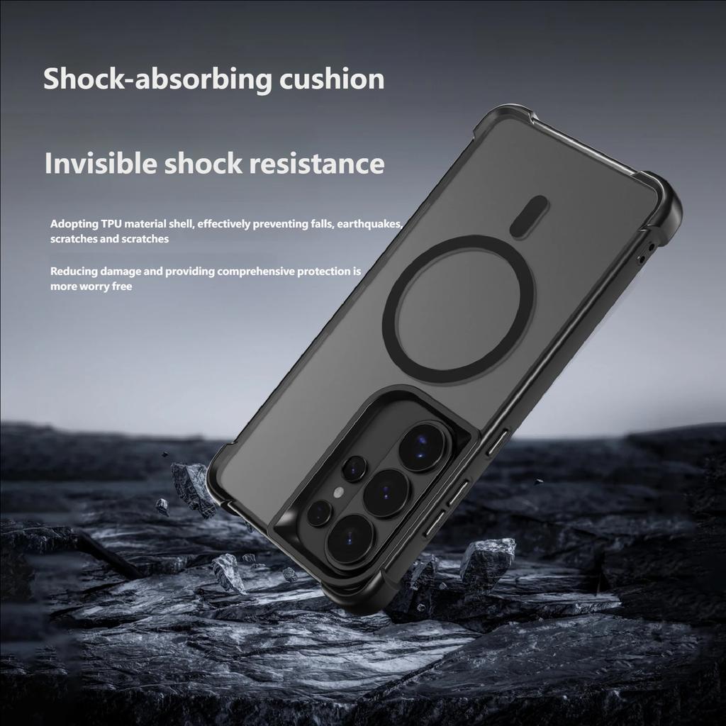 For Shockproof Armor Translucent Case For Samsung Galaxy S26 S2 S24 S23 Ultra Plus Magnetic Wireless Charge Matte Cover