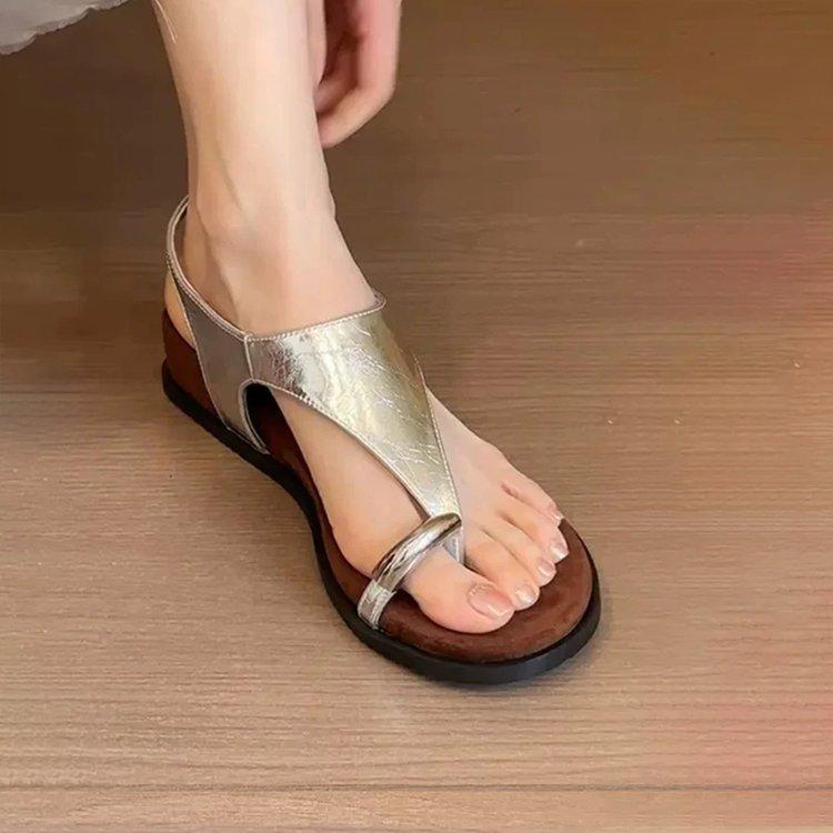 [youshilai] Set of Toe Slippers Summer New Slope Heel Flip-flops Vacation Seaside Beach Sandals
