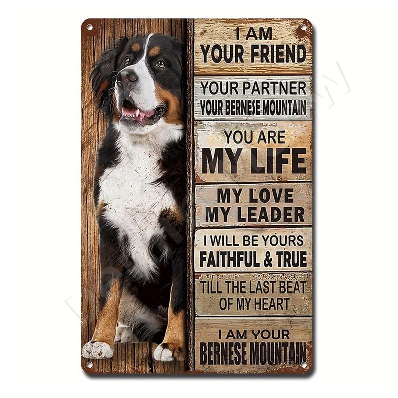 Dachshund Metal Tin Sign Doberman Dog Retro Art Yorkie Funny Pet Poster Cafe Kitchen Home Wall Decoration Plaque Gif