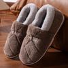 Men's and Women's Winter Waterproof Cotton Slippers - Silent, Plush, Warm, Thick Sole, Closed Heel, Deodorant Down Cloth