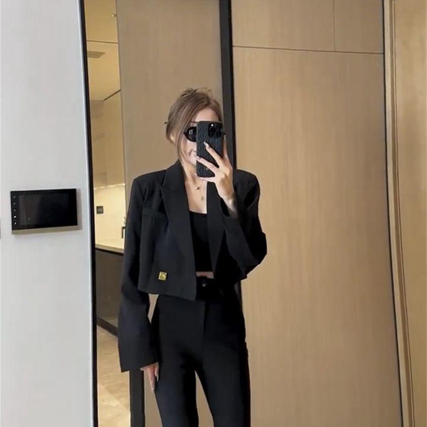 2025 Spring & Fall Petite Blazer and Flared Pants Fashion Set