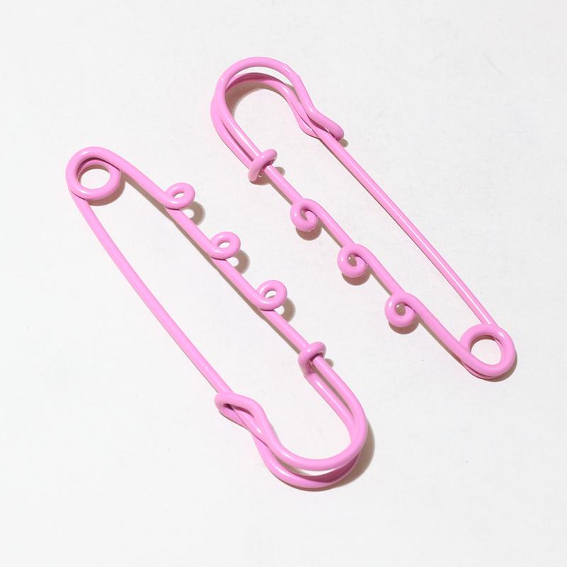 10pcs Crafts Safety Pins Brooch Metal Sewing Pins 61x17mm Clothes Pins with 3 Loops for Tags DIY Jewelry Making Accessories