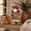 Indoor Christmas Party Decor Table Decoration, Rustic Wooden Tabletop Sign, Vintage Farmhouse Decorative Holiday Shelf Sitters Desktop Plaque