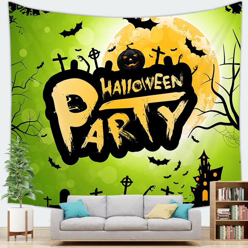 Halloweenthemed backdrop decoration fabric digitalprinted polyester tapestries living rooms bedrooms macrame wall hanging