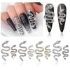 16 Pieces Snake Nail Charms Rhinestones  Metal Charm for Nails Alloy AB Crystals Gems Diamonds for Nail Flatback Nail Art Rhinestones for Women Girls