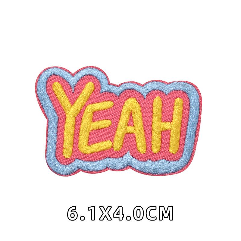 Cartoon Alphabet Embroidery Self-Adhesive Cloth Patch for Clothing Accessories