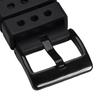 WOCCI Fluorocarbon Rubber Horlogeband, 24mm, FKM Luxe Siliconen Horlogeband met EasyClick, Zwart/Zwarte Gesp