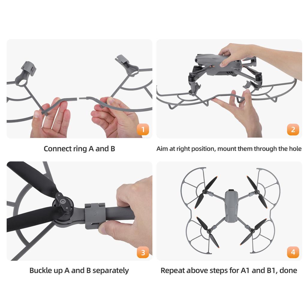 For Air 3 Propeller Guard Quick Release Propeller Protective Rings Protector Cage