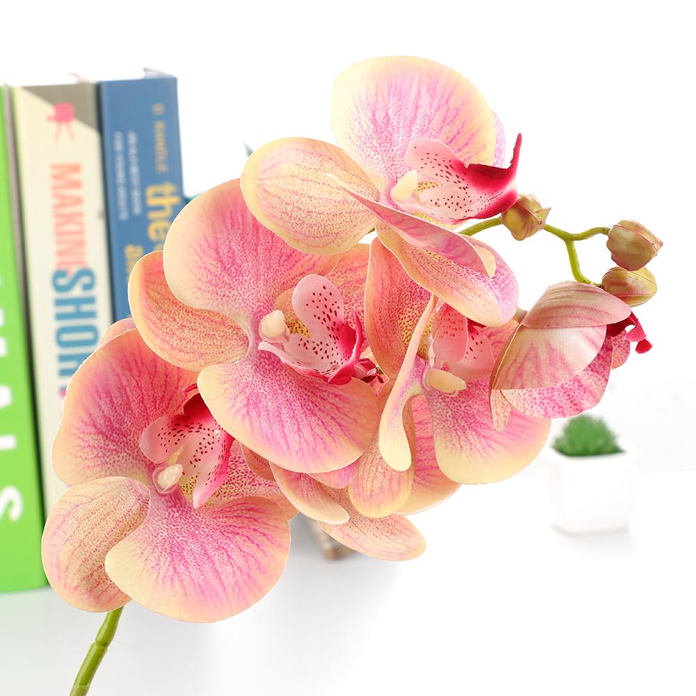 Simulation 3D Phalaenopsis 70cm Cloth and Plastic Artificial Flower Spray for Offices Coffee Houses