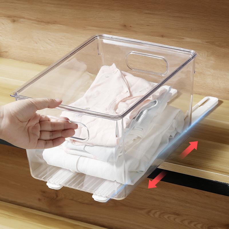 Punch-Free Slide Rail Pull Basket for Kitchen Cabinet Storage