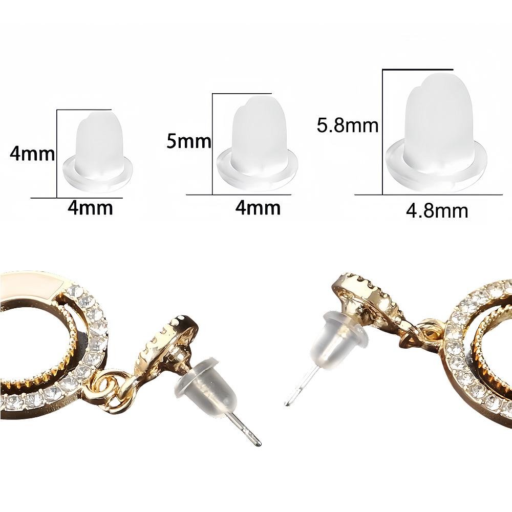 200-400Pcs Rubber Earring Backs Silicone Round Ear Plug Blocked Caps Earrings Back Stoppers for DIY Earrings Jewelry Making