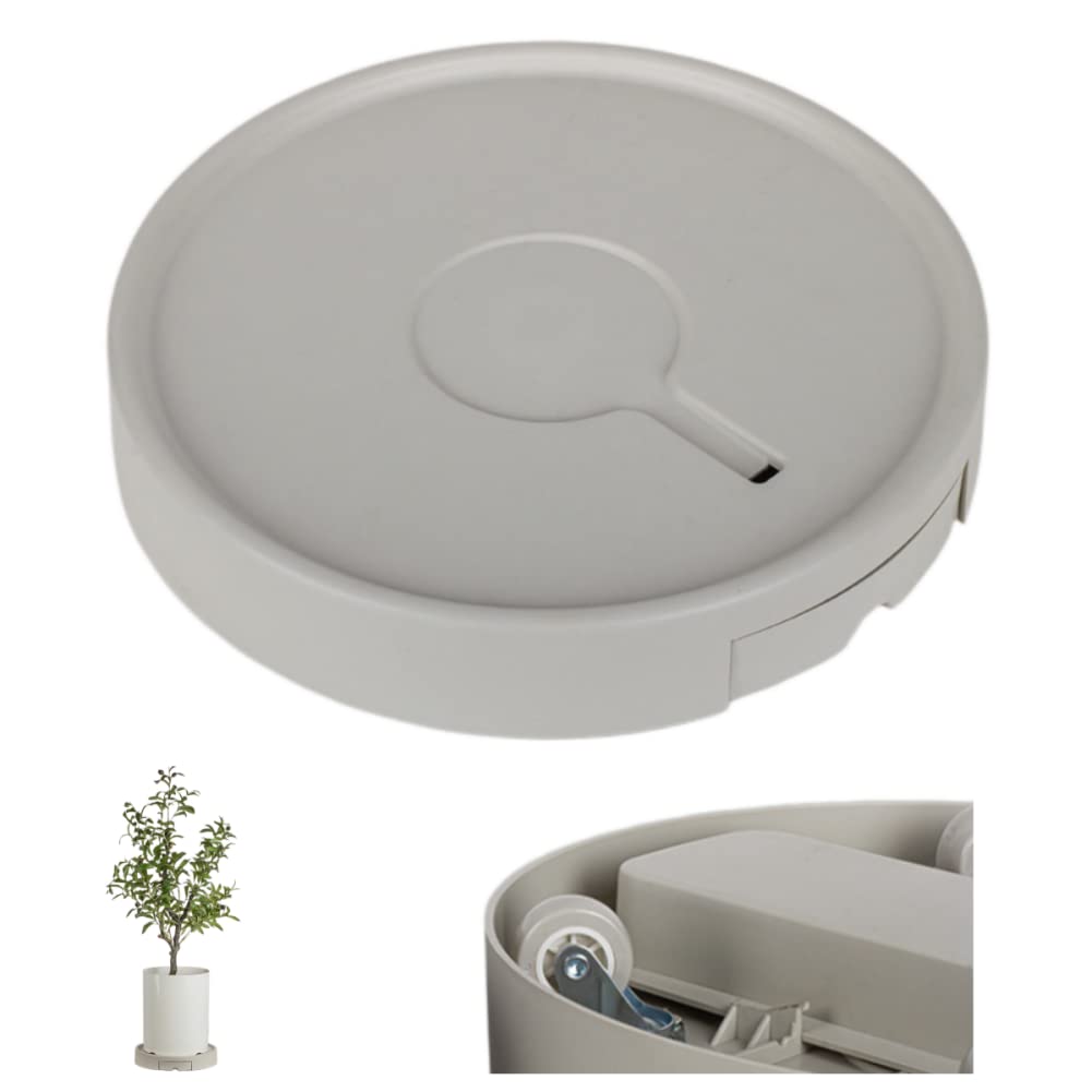 

Flowerpot flower planter rotating hidden easy to water tray root rot gardening outdoor stand, drawer, stand, tray, 360° casters, casters, move, белый