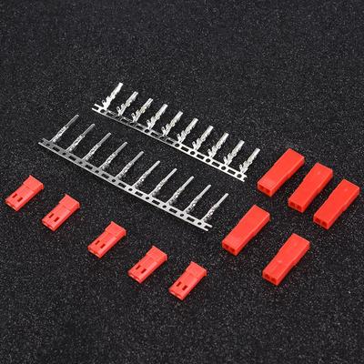 Zestaw wtyczek JST żeńskich i męskich do baterii, obudowa w kolorze czerwonym i piny złącza (10 par)