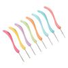 8pcs Crochet Hooks Ergonomic Design Iron Material Bend Handle Knitting Needles Set for Making