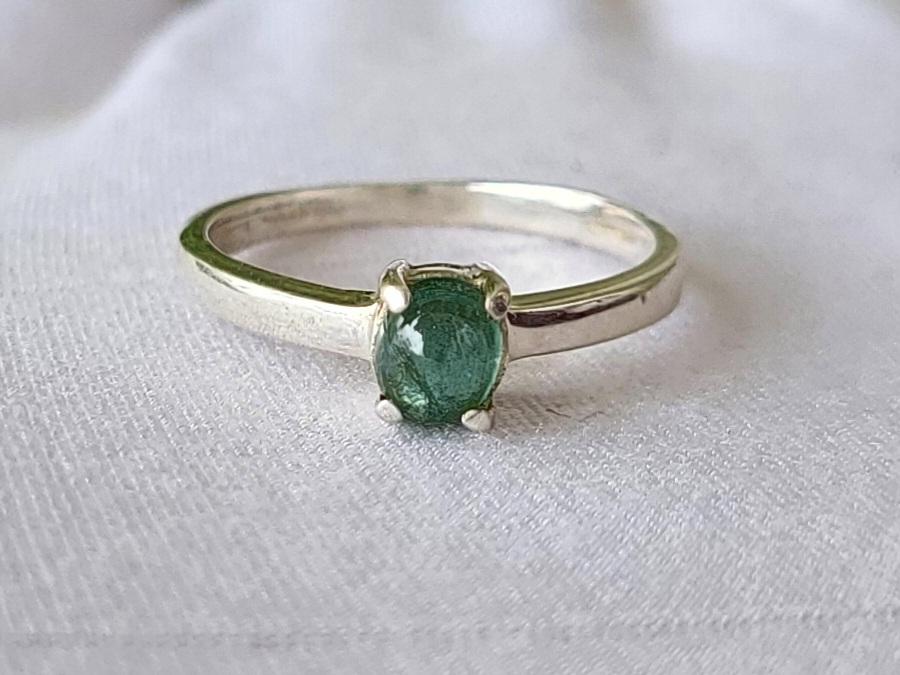 Natural  Paraiba Tourmaline Gemstone 925 Sterling Silver Rare Ring Sz 5.5 US A26