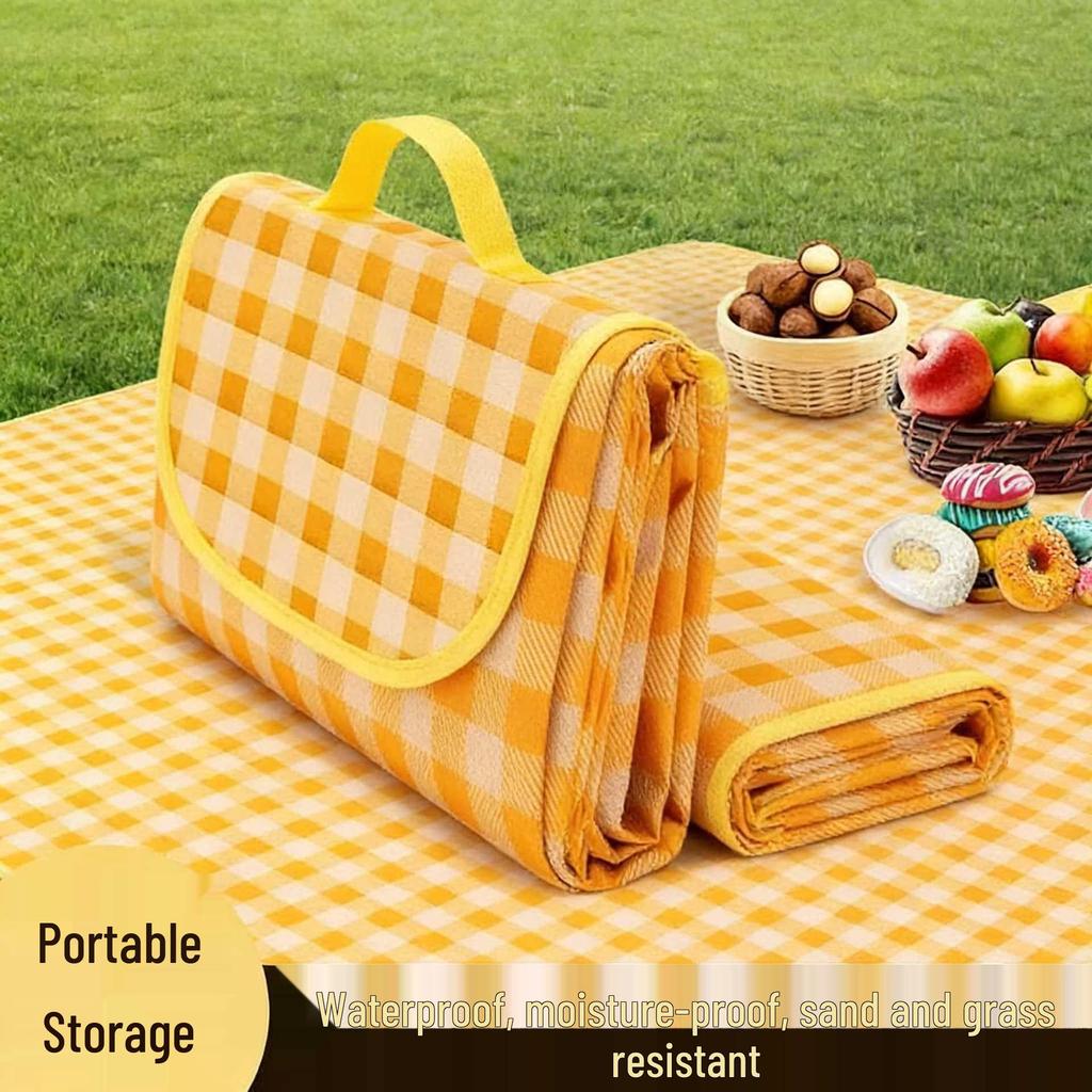 Waterproof Outdoor Picnic Mat: Thickened, Portable, Moisture-Proof Canvas for Camping, Beach, or Lawn Use