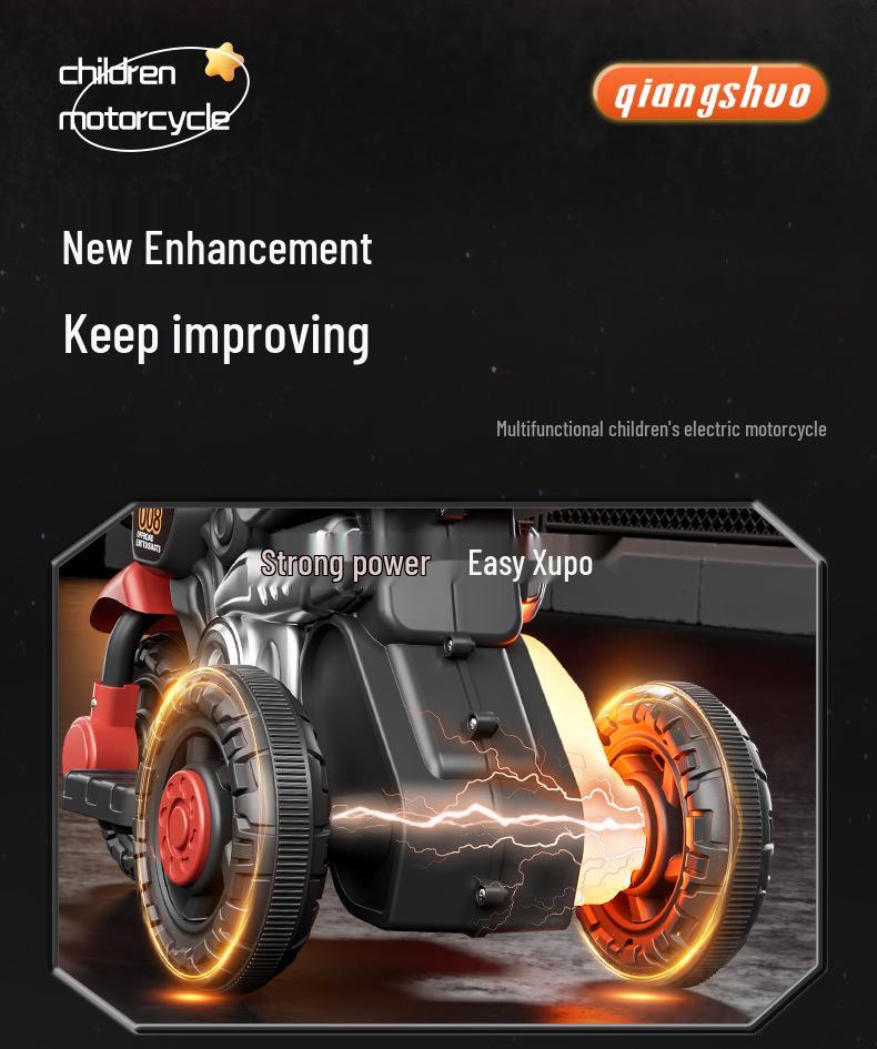 Elektrisk trehjuling för barn med uppladdningsbar motor och glidfunktion – Pedagogisk leksak för pojkar och flickor