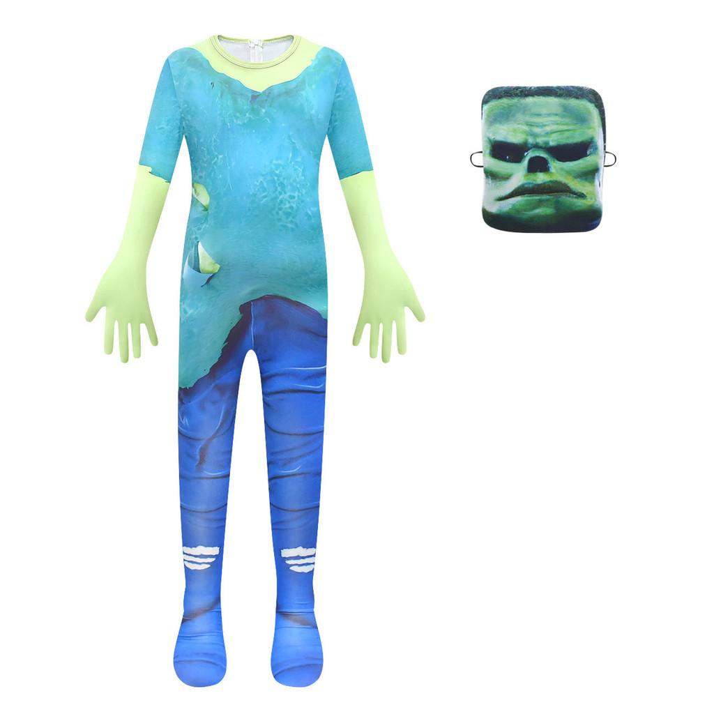 

Детский комбинезон с принтом животных, маска, комплект, наряд, костюм для косплея на Хэллоуин для мальчиков 160Cm