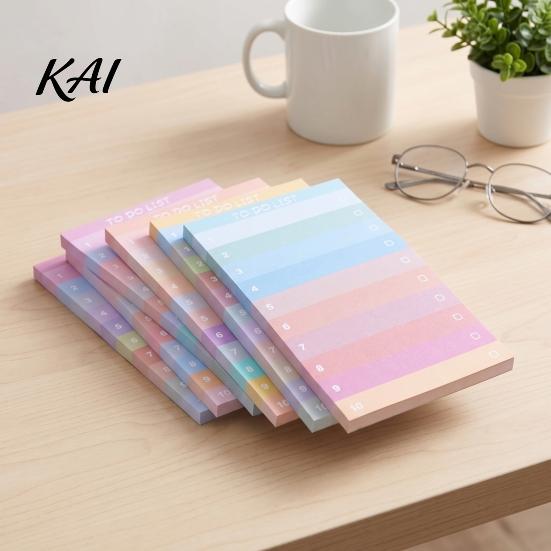 Removable Adhesive Paper Gradient Checklist Sticky Notepad, Self-stick To-do List Pads, Macaron Color To Do Notepad Tearable Planner Memo Pad