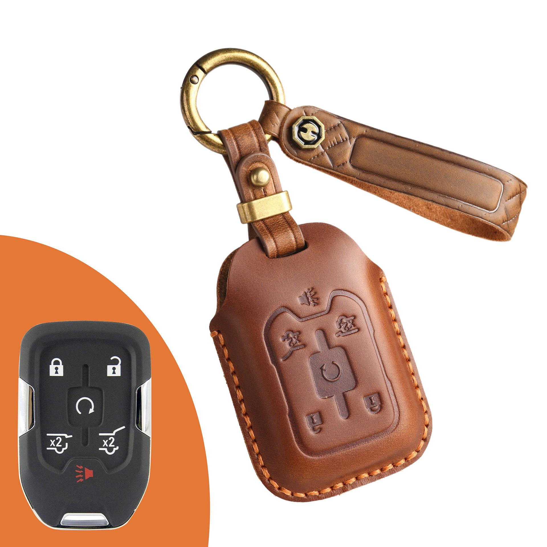 

Retro key cover is suitable for cross-border special automotive general GMC pickup retro handmade leather protective cover