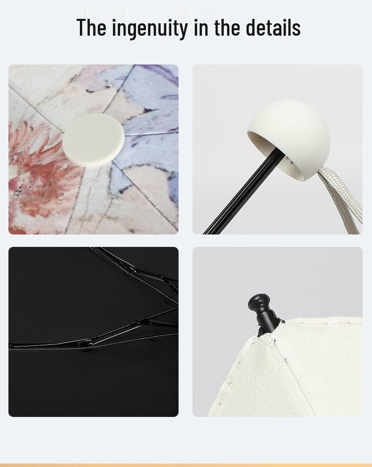 Świeży Styl Przenośny Mini Automatyczny Składany Parasol Damski z Ochroną Przeciwsłoneczną i UV