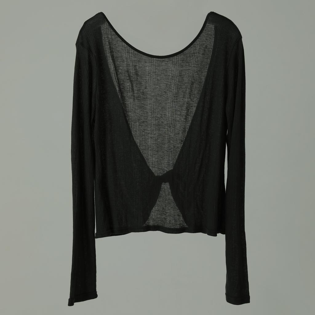 NAYRO Two-Way Twist Rib T-Shirt Charcoal