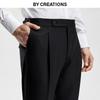By Creations Men's Herringbone Pure Wool Suit Pants