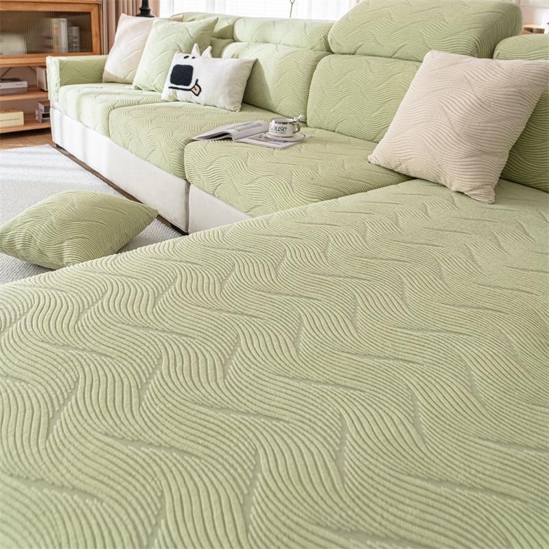 Yu Blattmuster Rundum-Sofabezug Modern Einfacher Sofabezug 2024 Neu Sofakissen Stoff Rutschfestes Kissen