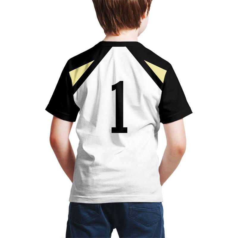 Summer Round Neck 3D Printed Volleyball Team Uniform Training Suit Anime Costume Cospaly Fashionable Casual Short Sleeved Children's Boy T-shirts