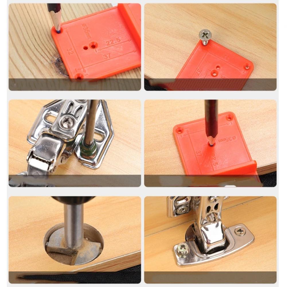 1pc Hinge Drill Hole Opener Locator Precise Hinge Hole Drilling Guides For 35mm/40mm Hinges For Furniture Door Cabinets
