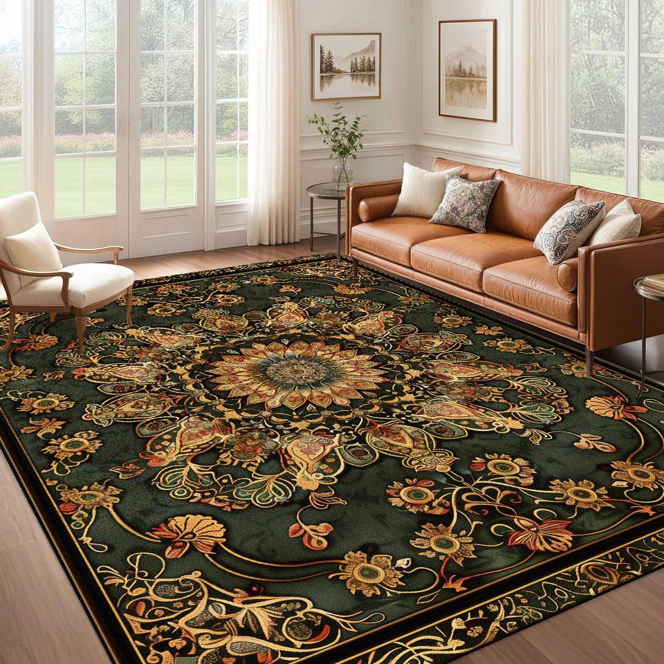 Persian Retro Large Carpets for Living Room Decoration Home Rug Boho Non-slip Bedroom Lounge Rugs Customize Coffee Tables Mat