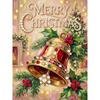 Christmas 5D DIY Round Special Shaped Pearl Drill Diamond Painting Kits with Wooden Frame 30x40cm for Adults Home Decor