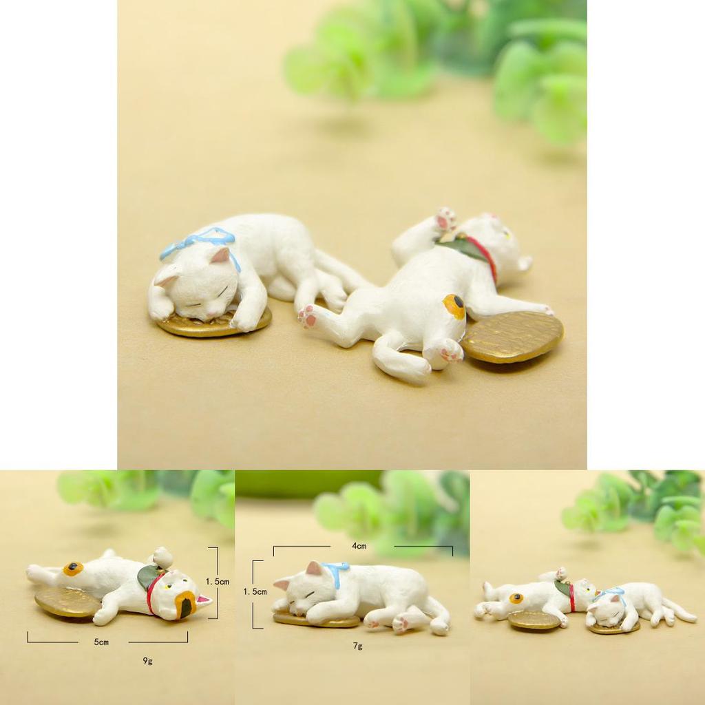 Small Clear Resin Lucky Cat Figurine For Garden Micro Landscape Decor Gift