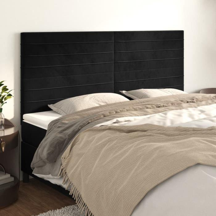 VidaXL Headboards 4 Pcs Black 80x5x78-88 Cm Velvet3116528