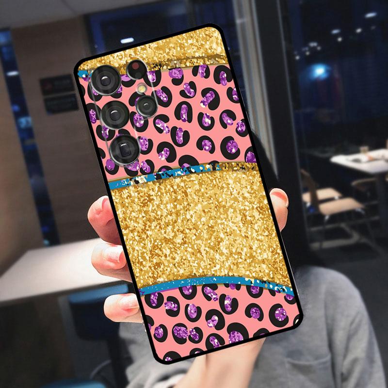 Leopard Print Cover For Samsung Galaxy S23 S24 S25 Ultra S21 S22 S20 S9 S10 Plus S21 FE S24 FE Phone Case